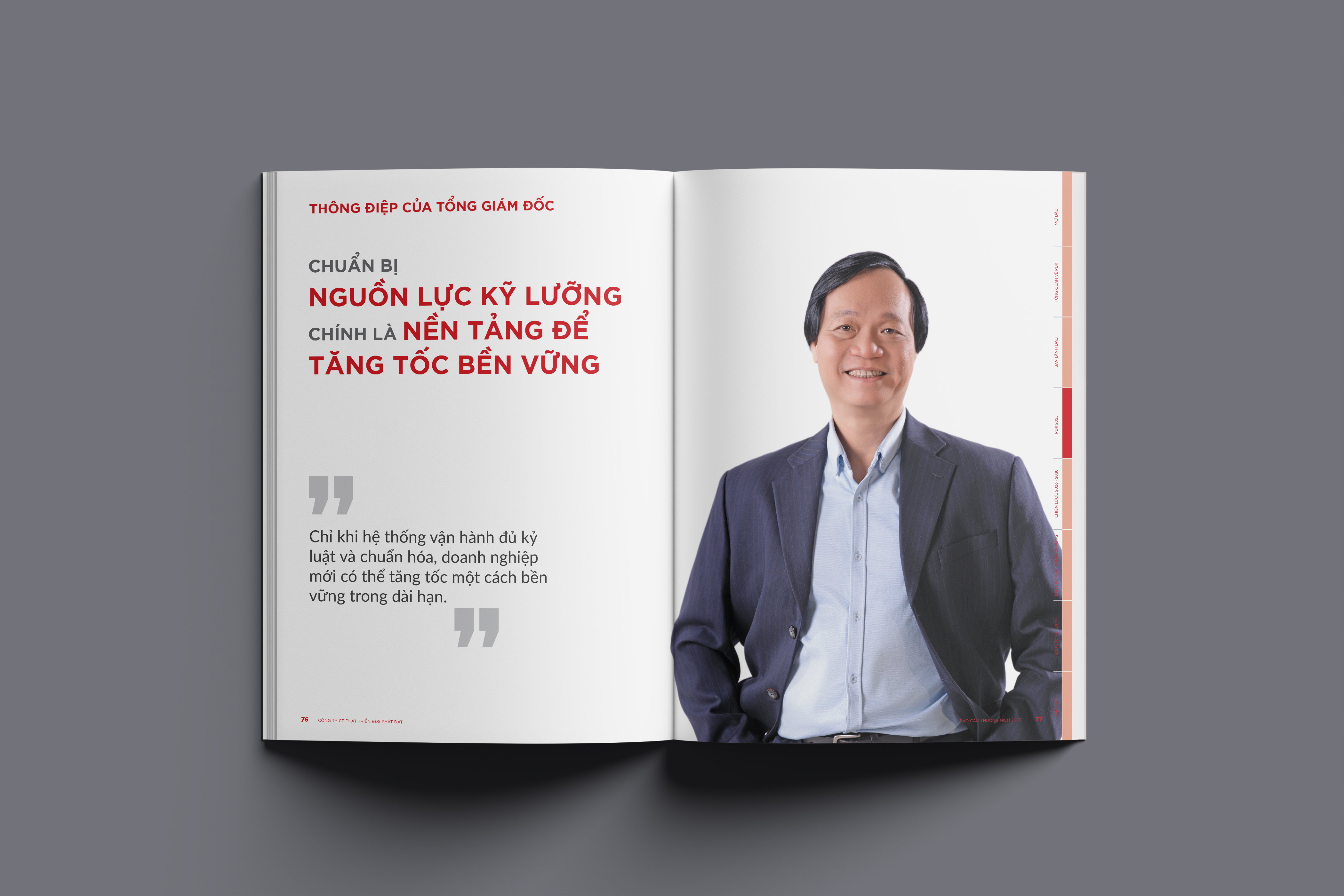 Thiết kế báo cáo thường niên PDR 2025 – trang nội dung 5