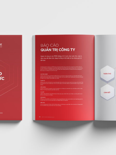 Thiết kế bìa annual report PDR 2025 – Building from Inner Strength