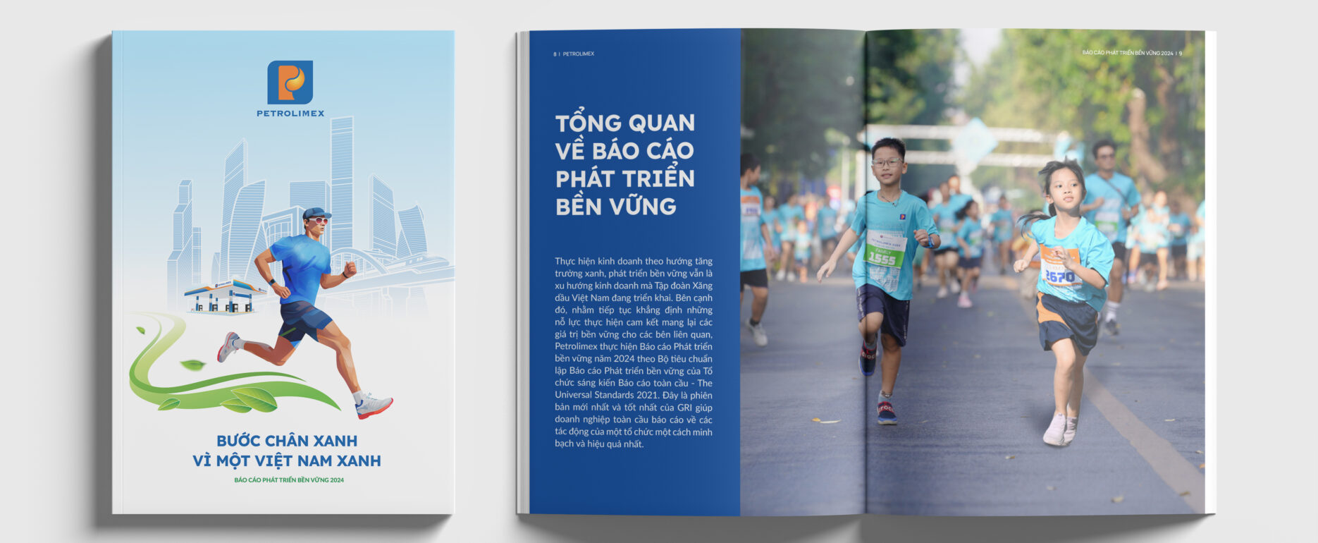 Thiết kế báo cáo phát triển bền vững Petrolimex 2024 – Bước chân xanh vì một Việt Nam xanh